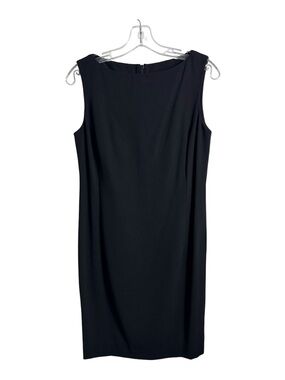 MaxMara 100% Virgin Wool Black‎ Sheath Dress Size 8 Career Work Office